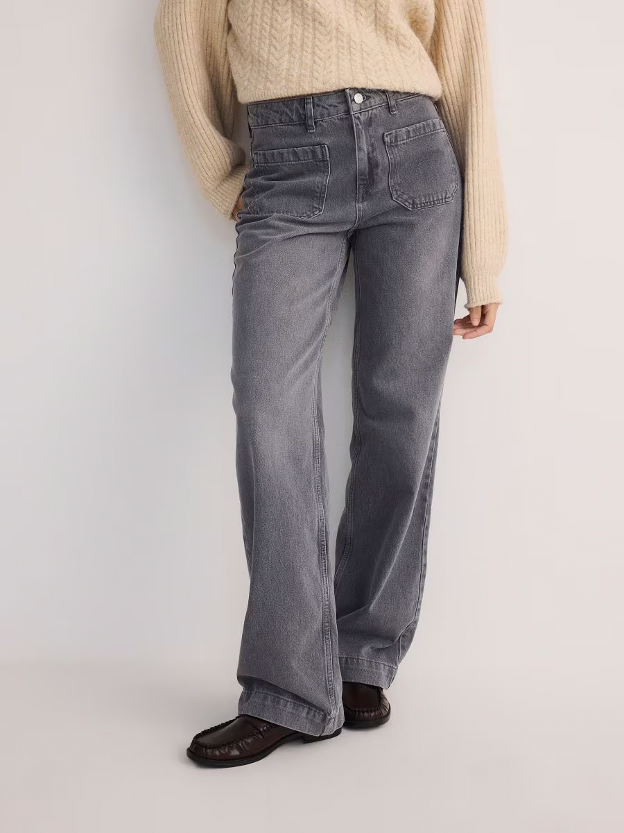 Dark Grey Cotton Women Denim Jeans