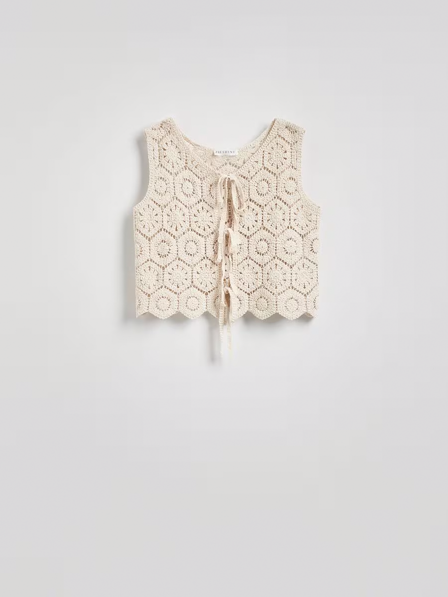 Cutout Lace-Up Vest and Maxi Skirt Set