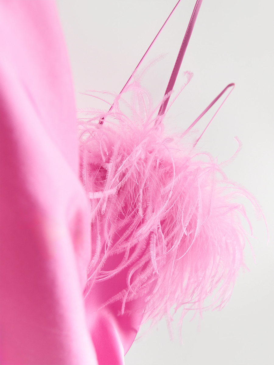 Premium Satin Pink Party Dress for Women