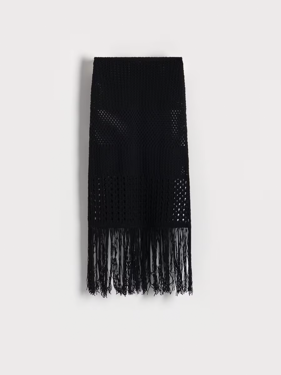 Knitted Hollow Halter Neck Midi Dress