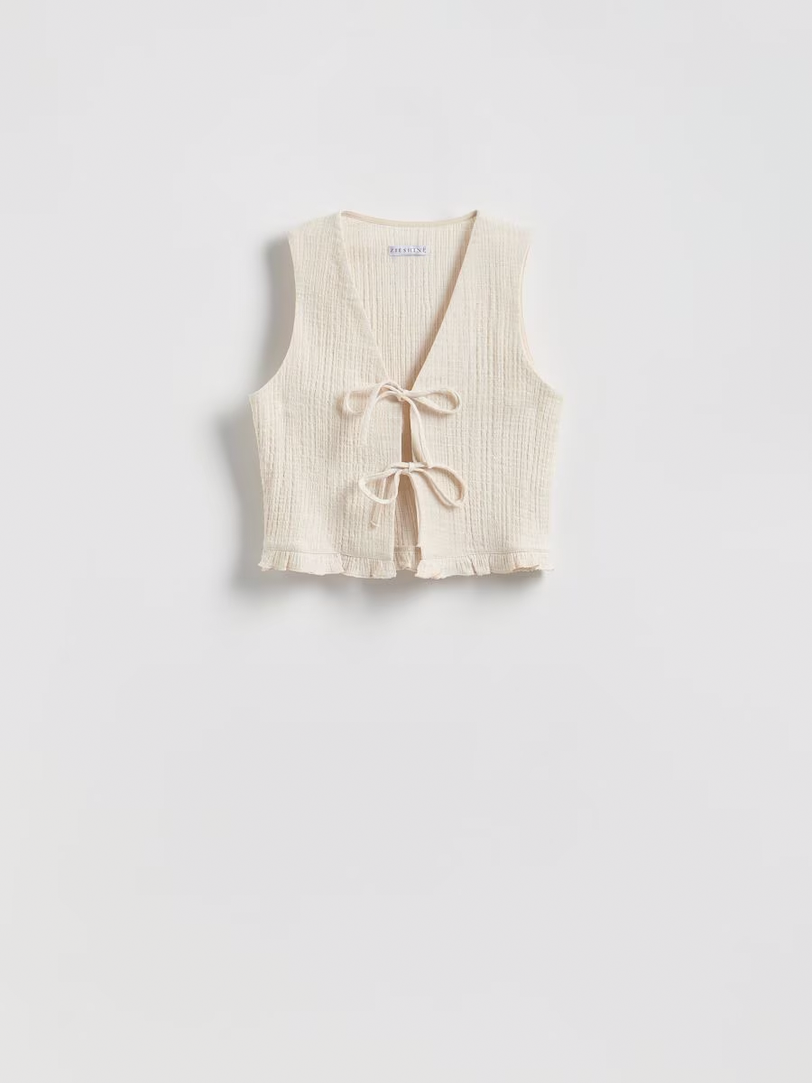 Linen Tied Vest and Pants Set