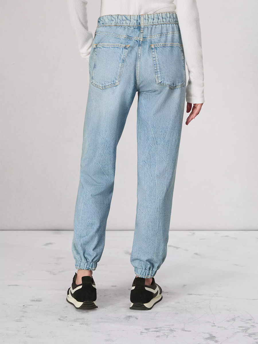 Denim Jogging Pants With Leggings