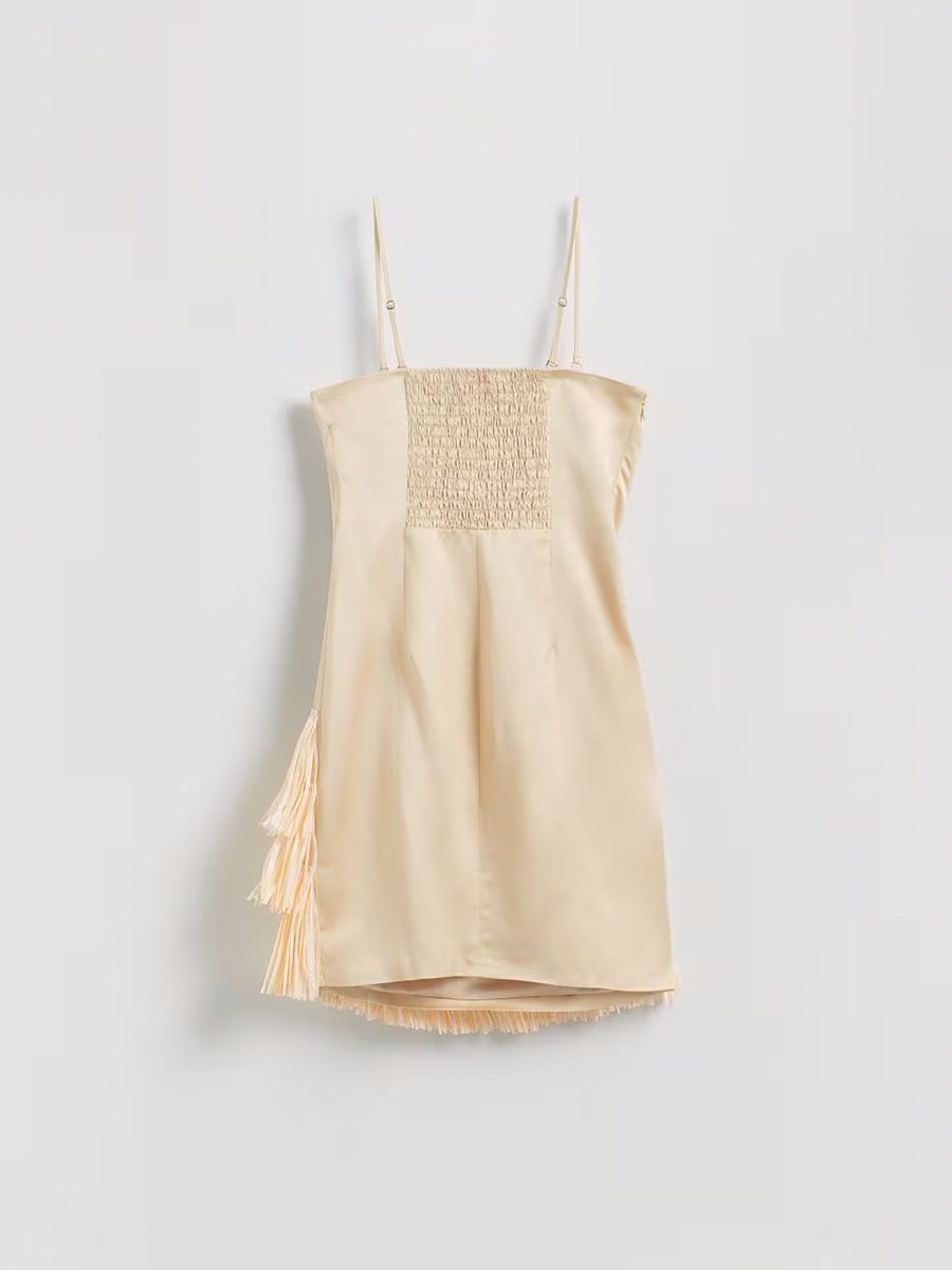 Strapless Tube Top Tassel Women Dress