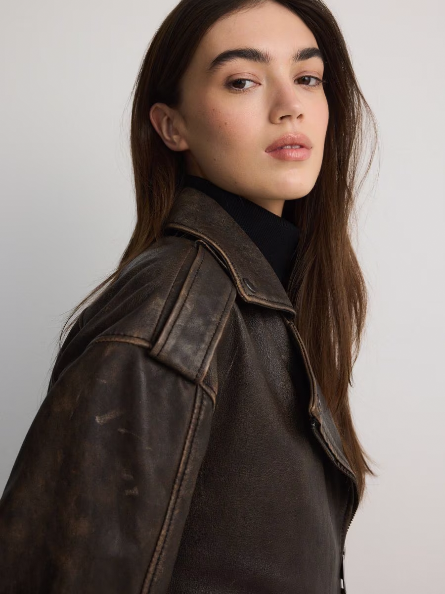 Vintage Multi-Zip Faux Leather Outer Jacket