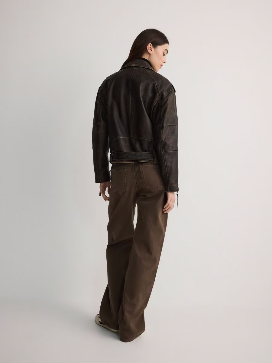 Vintage Multi-Zip Faux Leather Outer Jacket