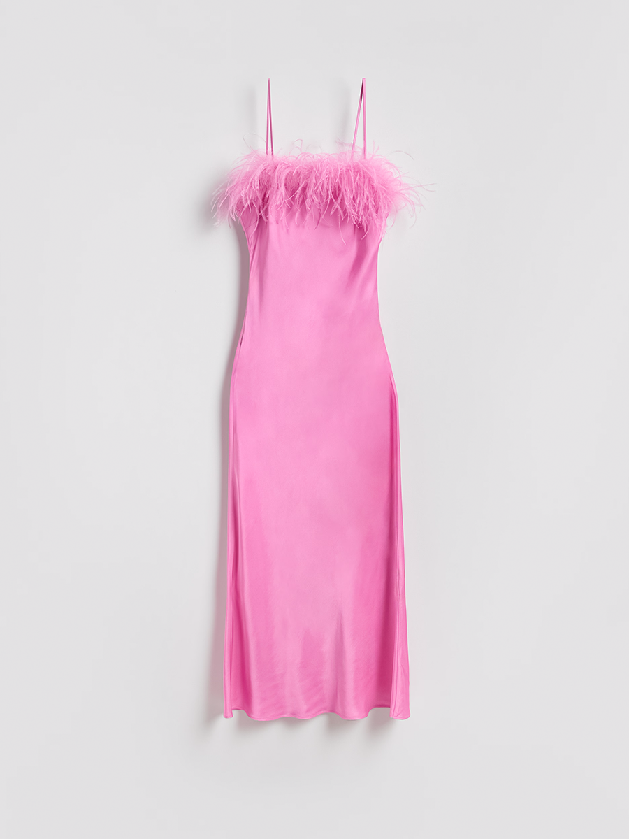 Premium Satin Pink Party Dress for Women