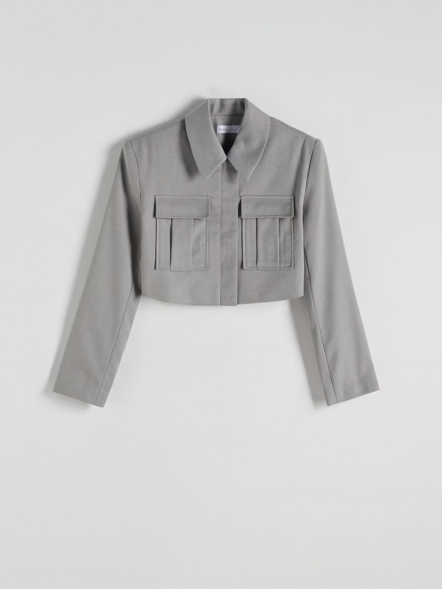 Multi Pocket Stand Collar Bomber Jacket