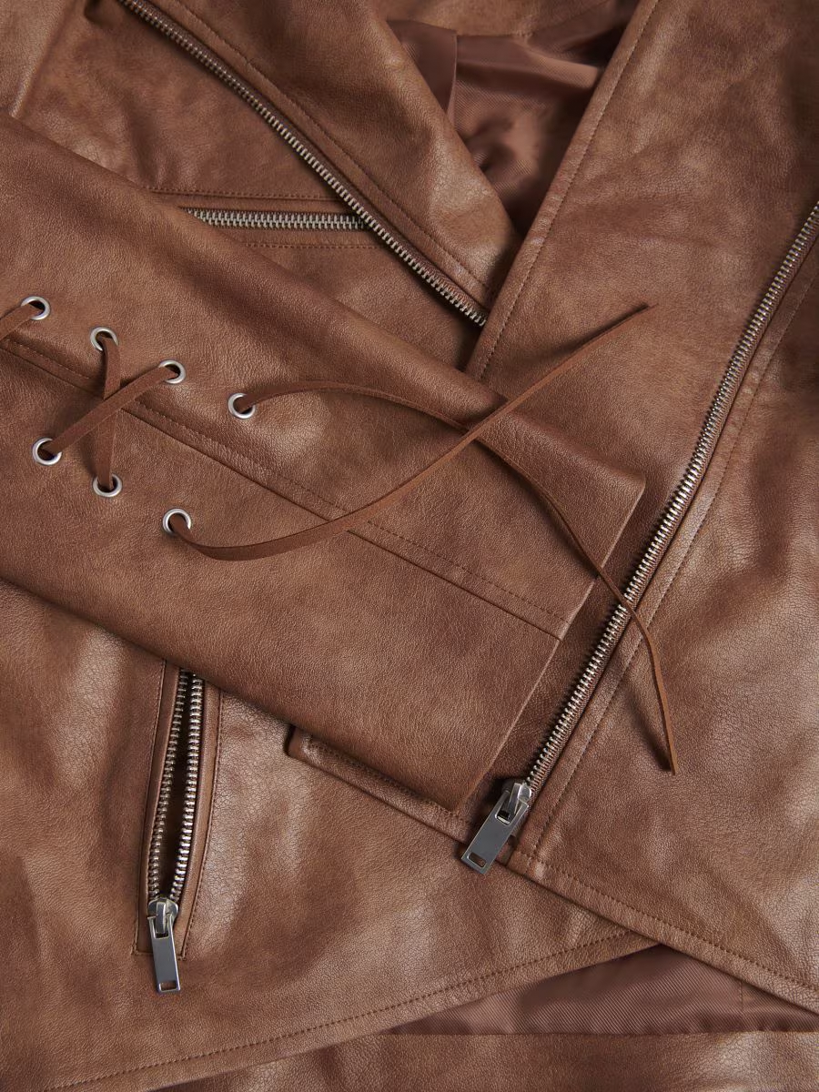 Premium Vintage Drawstring Oversized Biker Style Jacket