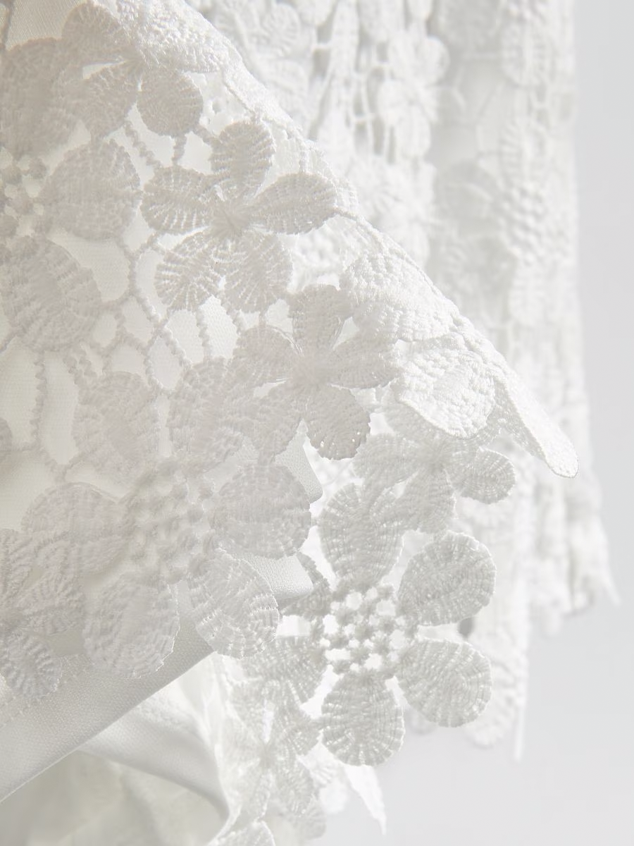 Openwork Floral Pattern Shirt And Shorts Set