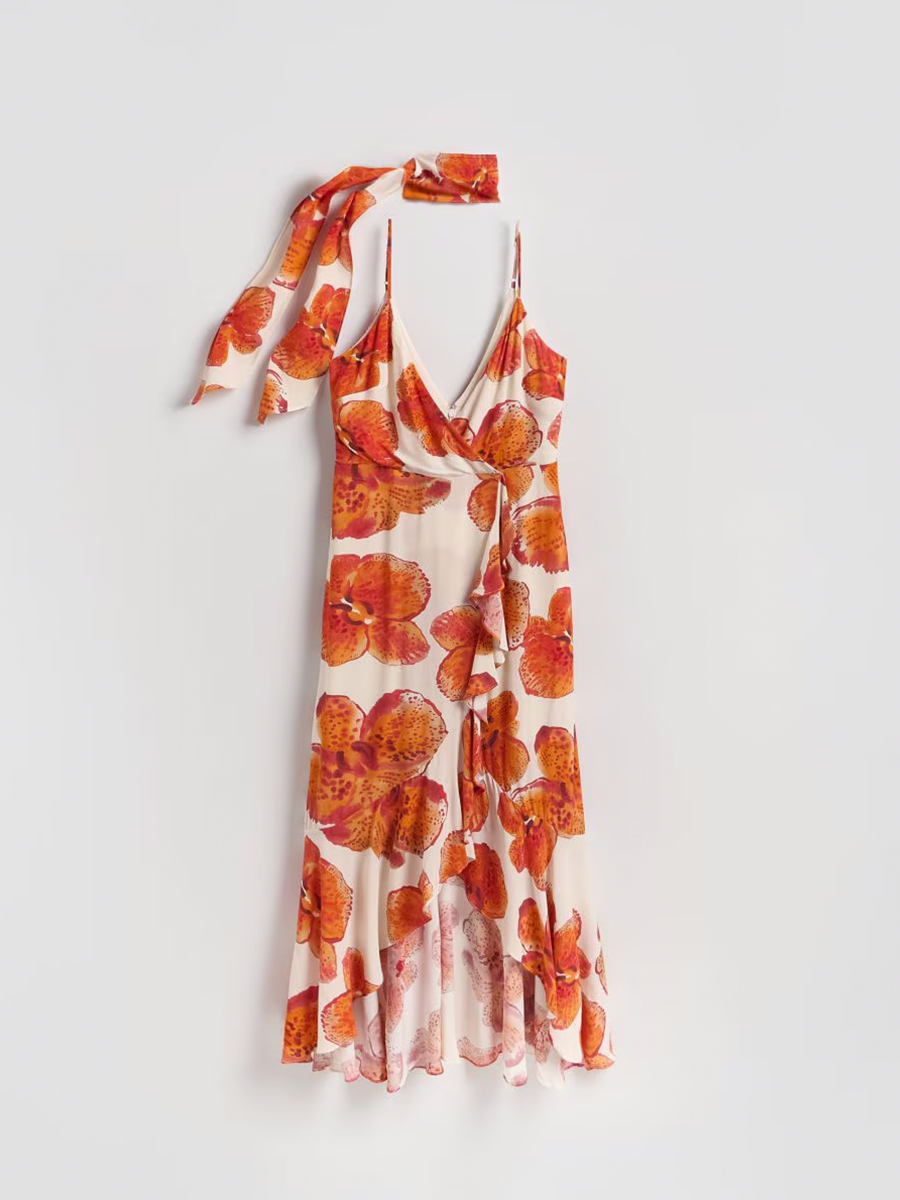 Premium Red Flower Printed Women's Maxi Dress