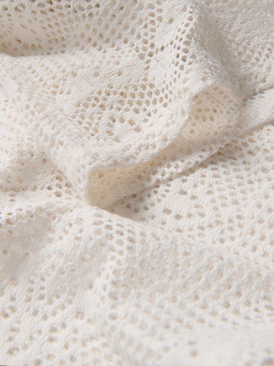 Openwork Pattern Vest And Pants Set