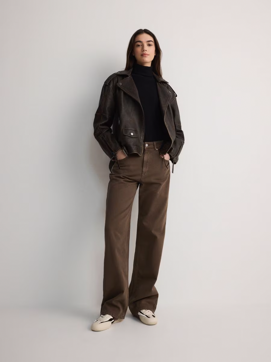 Vintage Multi-Zip Faux Leather Outer Jacket