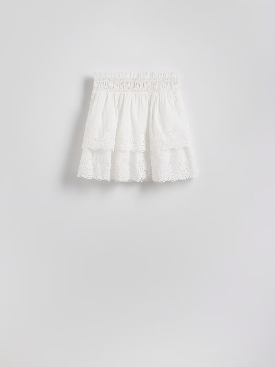 Openwork Embroidered Tie Top And Shorts Set