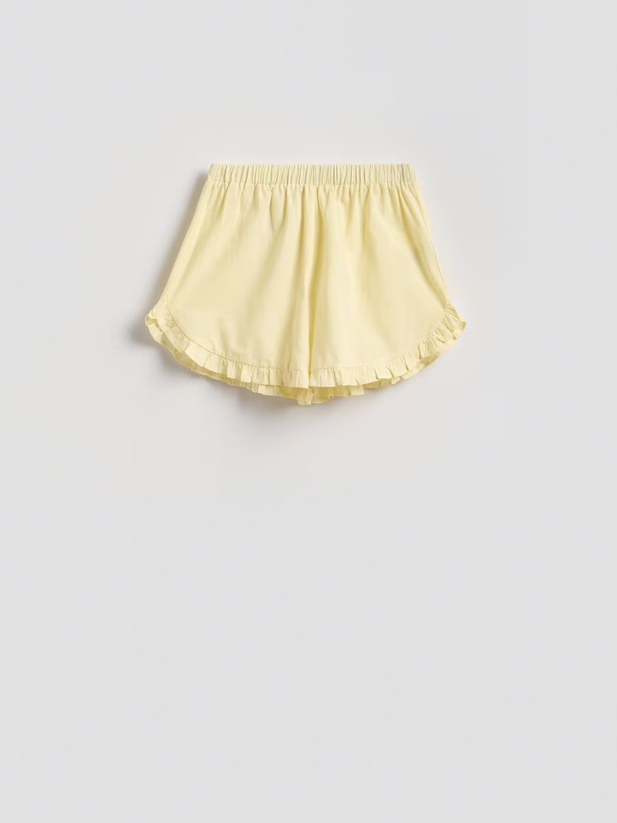 Premium Cotton Women Linen Lace-Up Ruffled Shirt And Ruffled Shorts Set