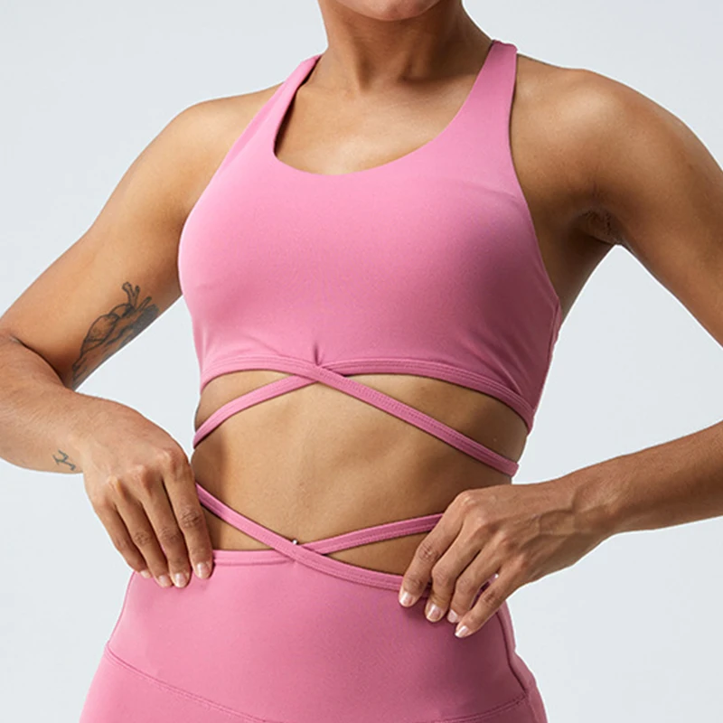 Shockproof Gym Top Women Train Yoga r Fitness Workout Back Cross Sports Bra -Zieline