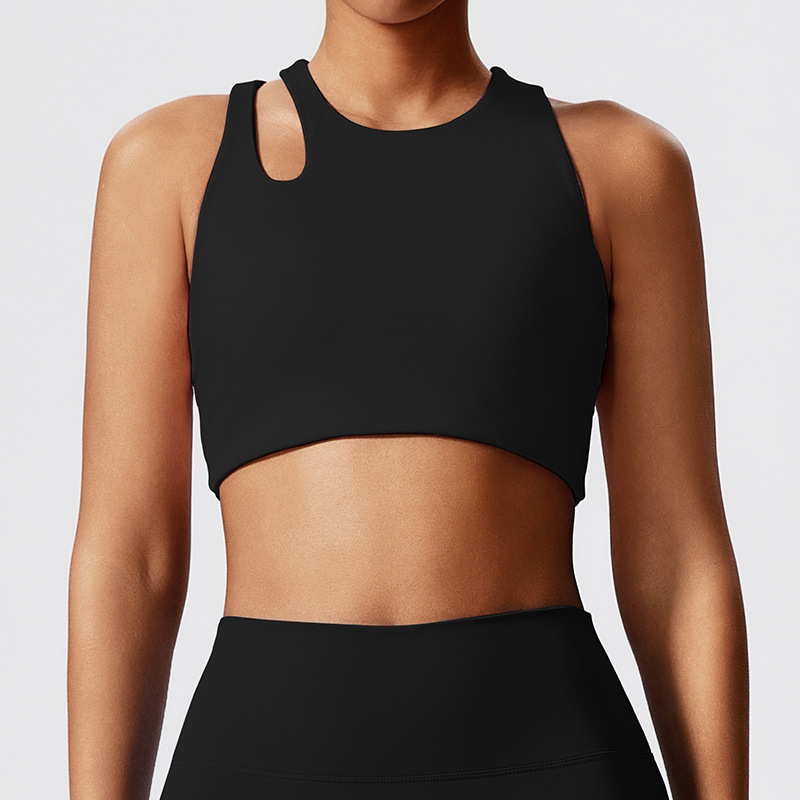 Recycled Materials Cross-Border Hollow Outdoor  Running Tight Back High Waist Peach Yoga Set