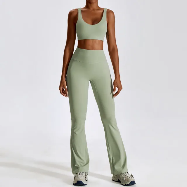 Workout Sportswear Gym Clothing Fitness Long Sleeve Crop Top High Waist Leggings Sports Set