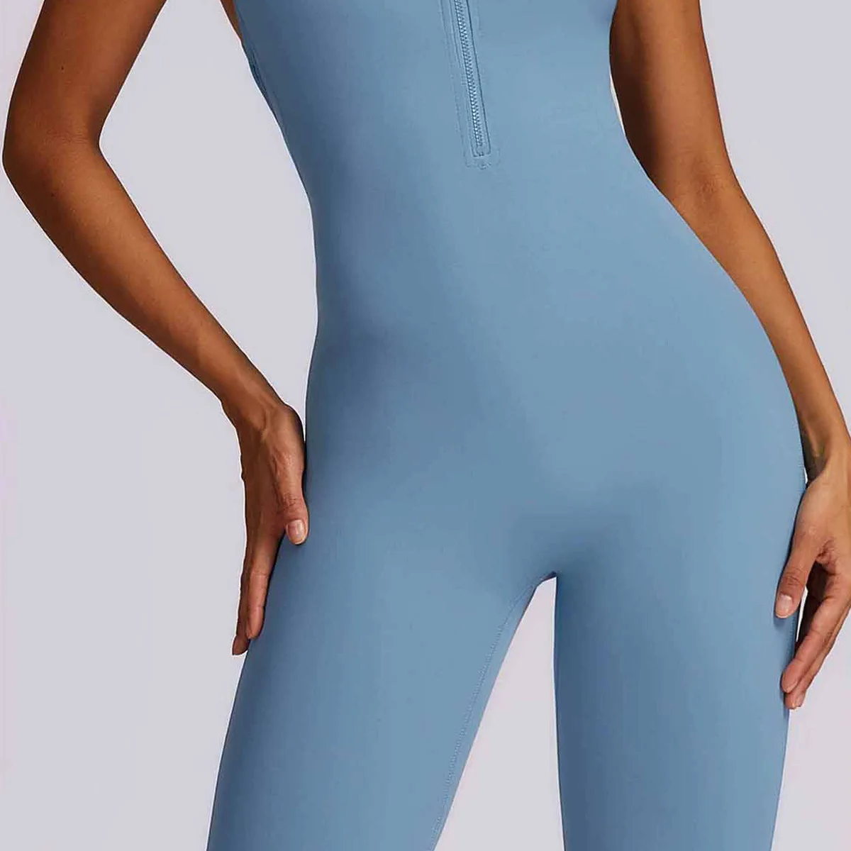 One-piece Jumpsuits Women Sporty Workout Zipper Long Sleeve Skinny Activity Wear Rompers