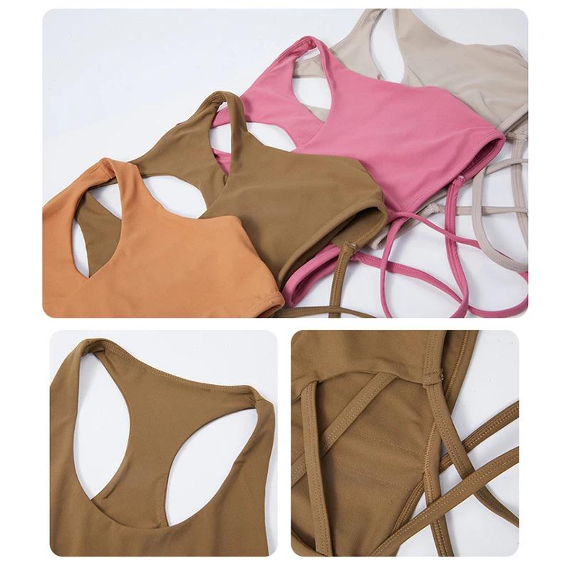 Shockproof Gym Top Women Train Yoga r Fitness Workout Back Cross Sports Bra -Zieline