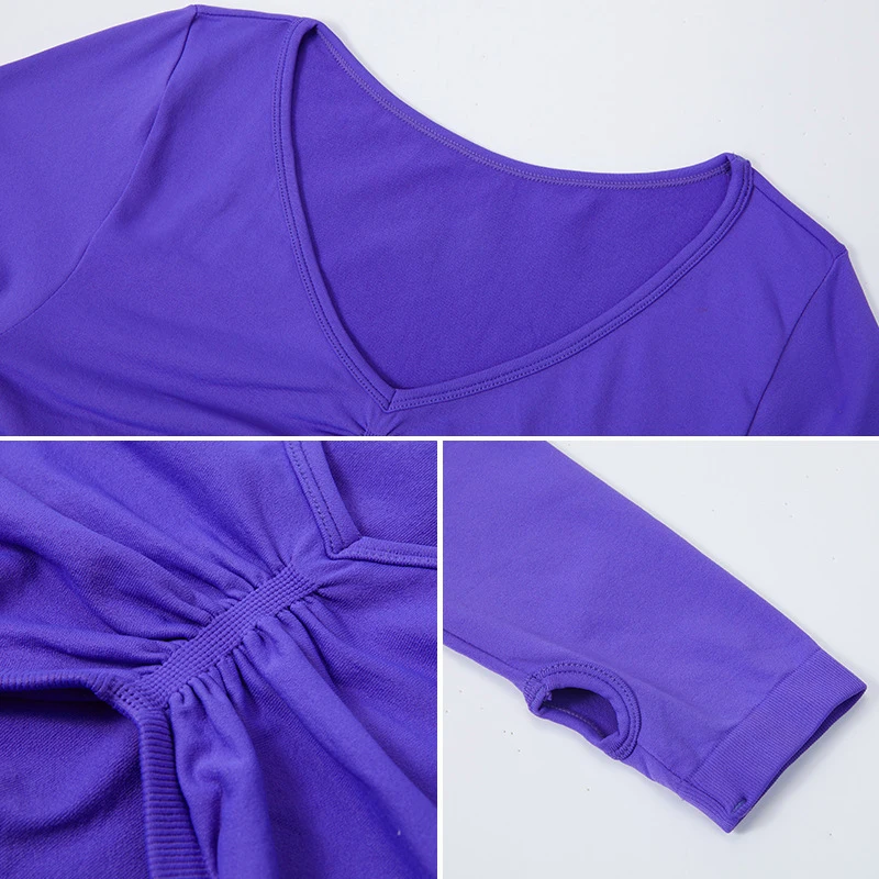 Sexy Long Sleeve Yoga Breathable Quick Dry Sportswear Workou Fitness Crop Top -Zieline