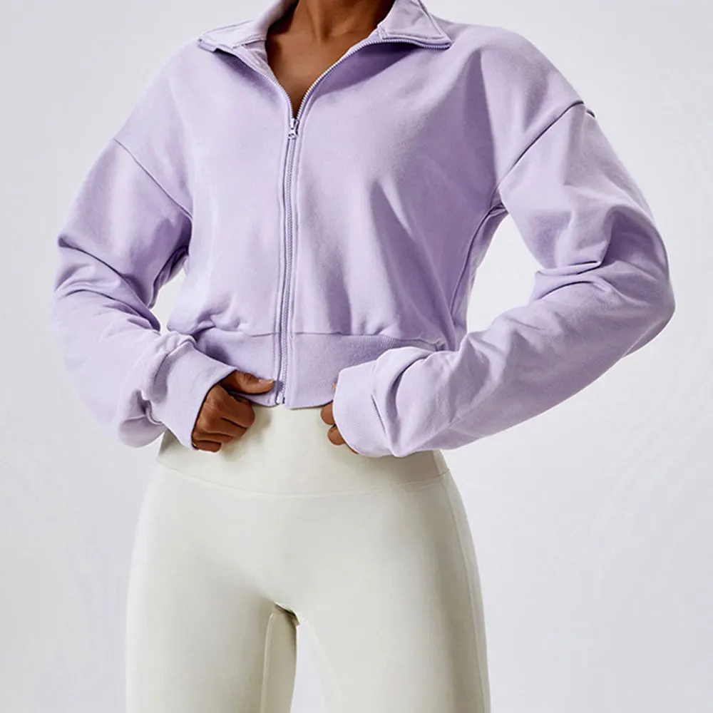 Loose Zippered Long Sleeved Running Sweatshirt Outdoor Warmth Fitness And Versatile Casual Sweatshirt-Zieline