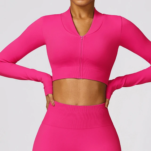 Long Sleeved Workout Push Up Yoga Top Tight Nude Quick Drying Gym Tops-Zieline