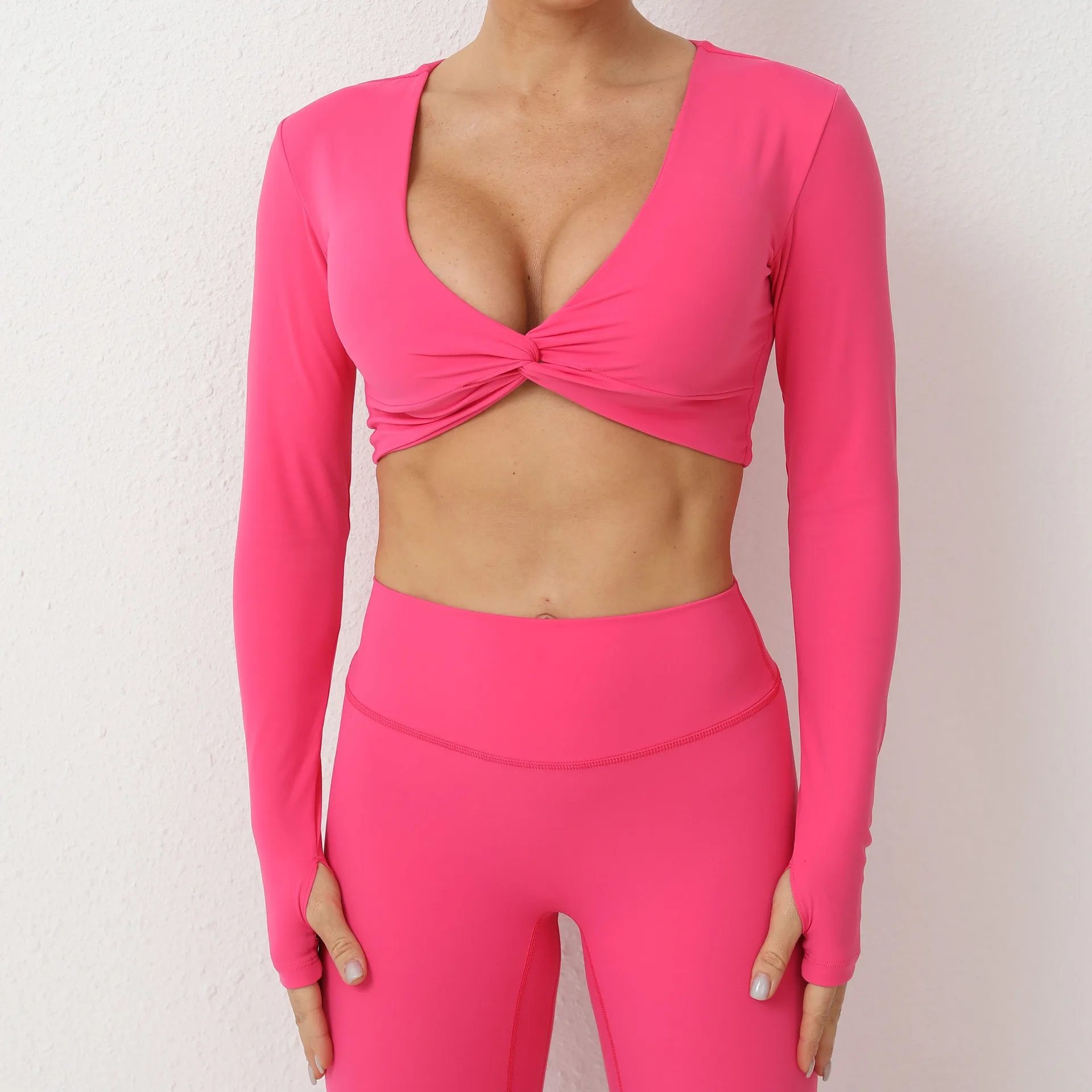 Quick Dry  Outdoor Leisure Long Sleeved Top Female Cross Sportswear Gym Crop Top -Zieline