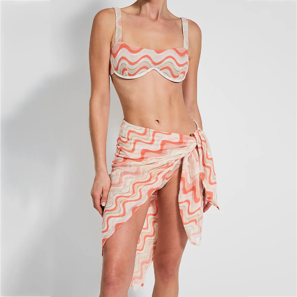  Sexy Bikini Set Halterneck Two Piece Swimsuit Luxury Beach Swimwear Cover Up -Zieline