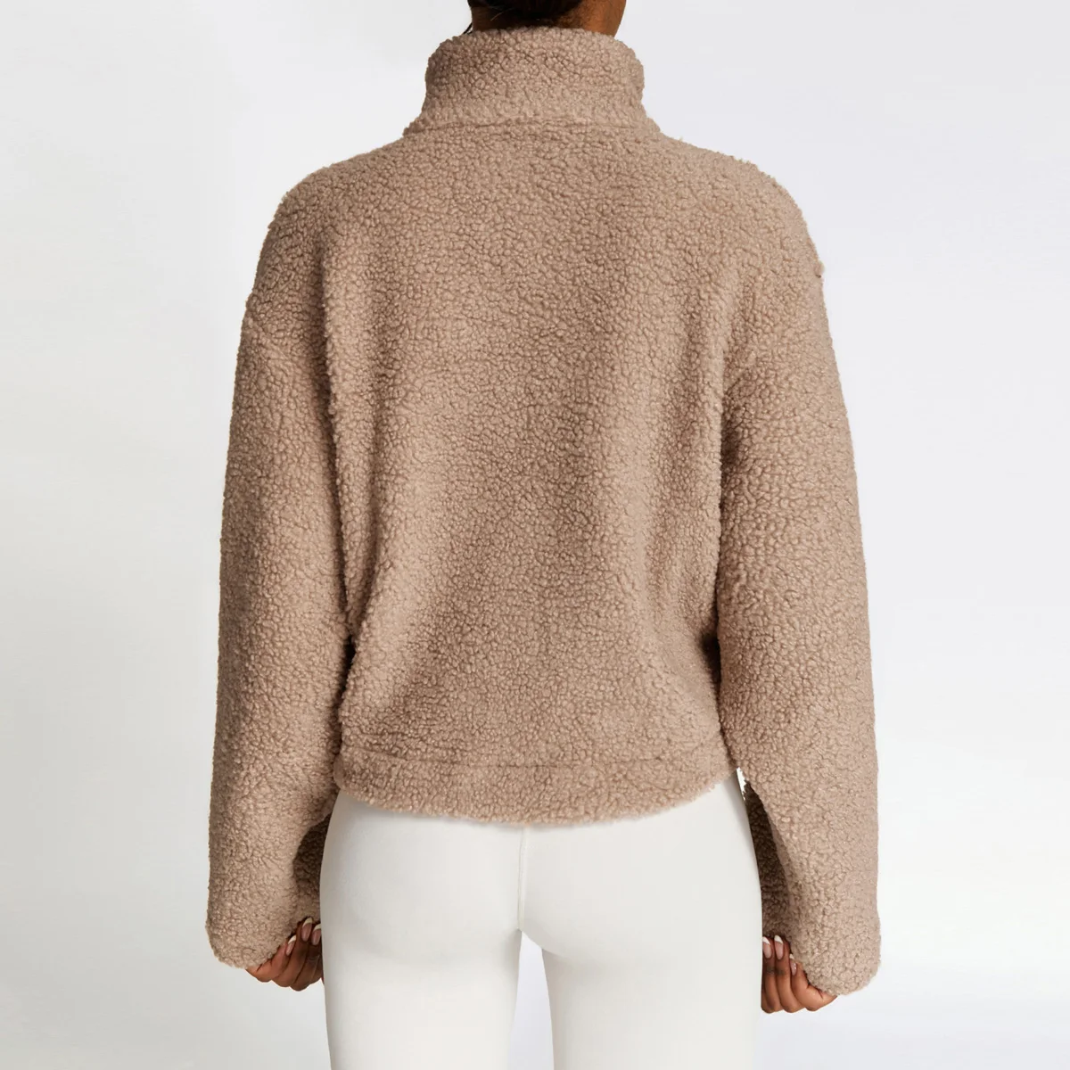 Fleece Fitness Exercise Thick Fleece Coat Gym Crop Tops Activewear  Jacket