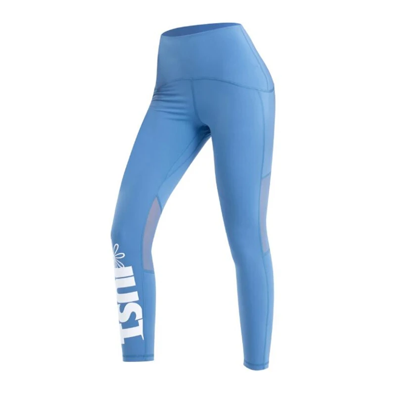 Mesh Stitching Pilate Letter Printing Fitness Leggings -Zieline