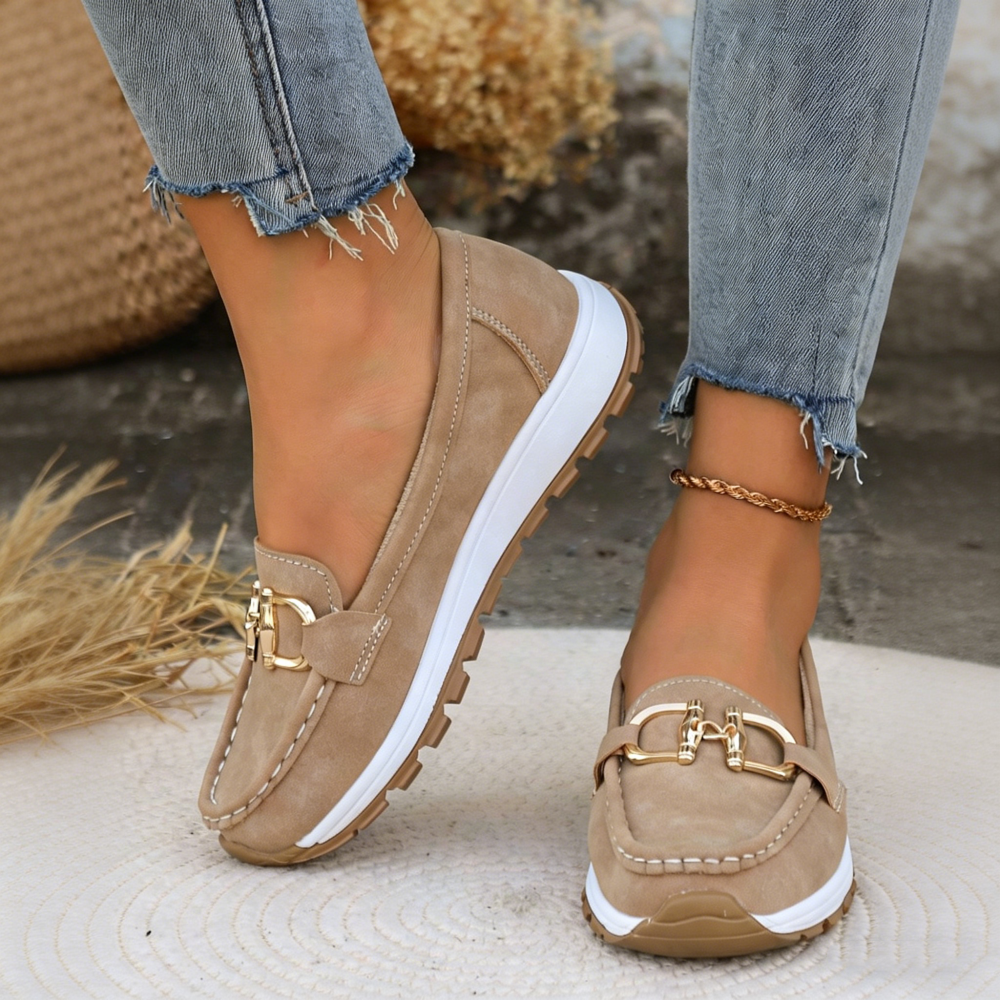 Breathable Moccasins for Women - Flat Buckle Loafers