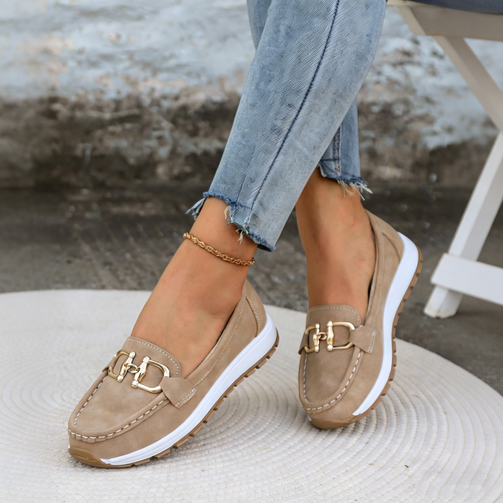 Breathable Moccasins for Women - Flat Buckle Loafers