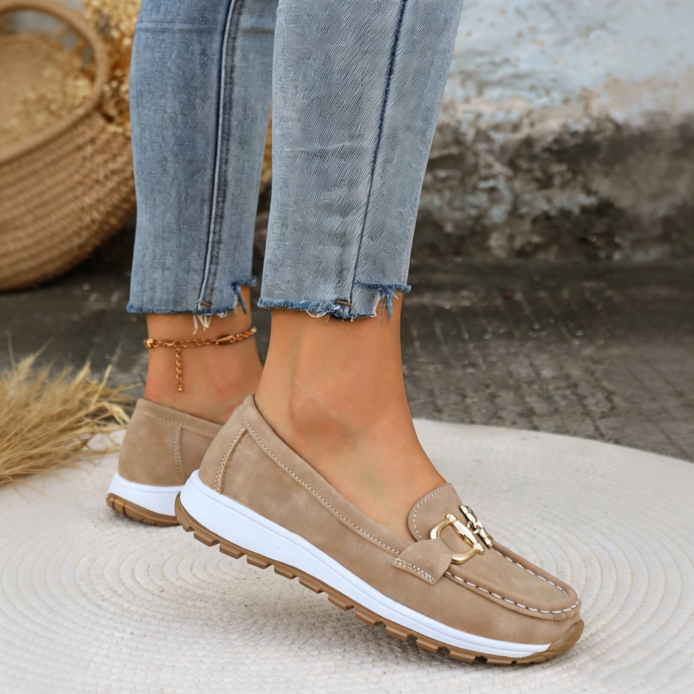 Breathable Moccasins for Women - Flat Buckle Loafers