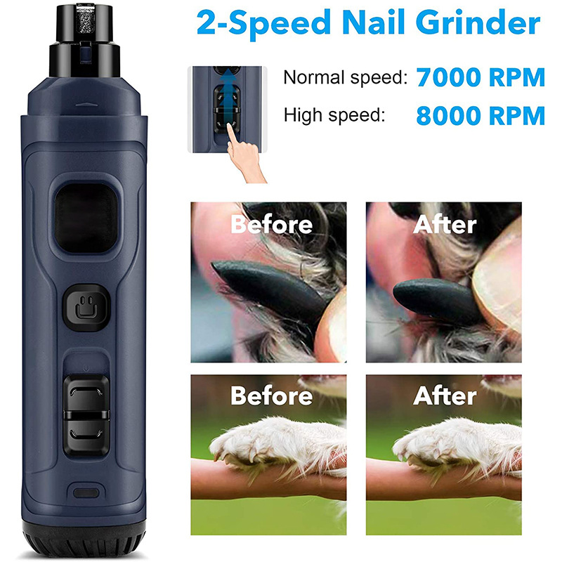 Electric Pet Dog Cat Quiet Nail Grinder Clipper Cutter Grooming Trimmer