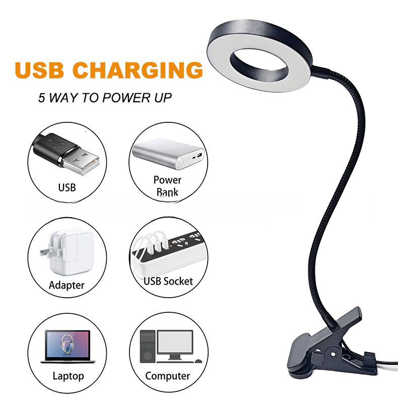 LED Reading Light with Clamp, Flexible Gooseneck Book Light for Kids