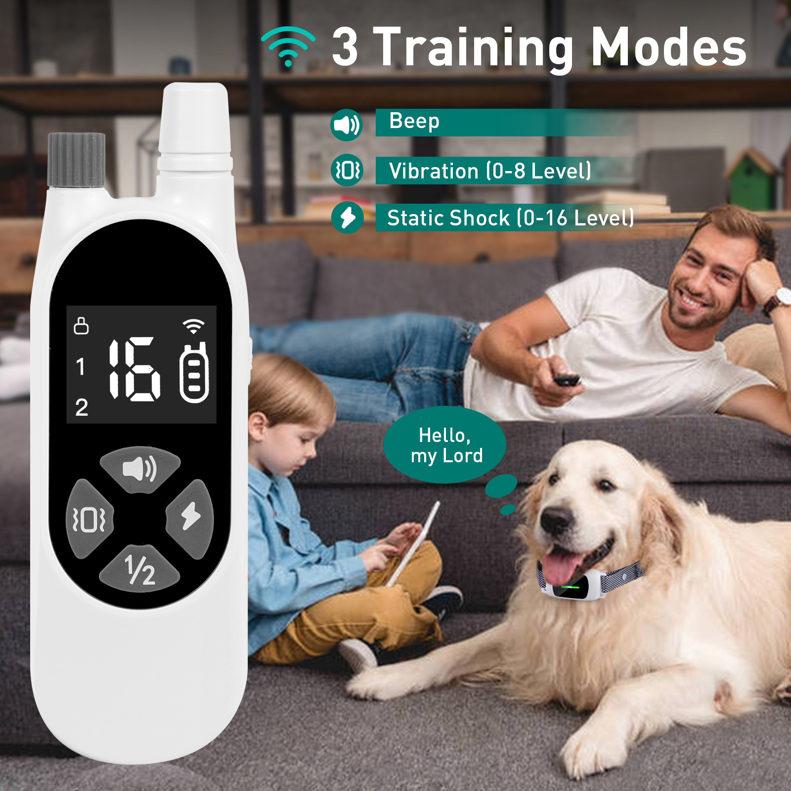 Rechargeable Dog Training Collar with Remote‑3 Safe Training Modes