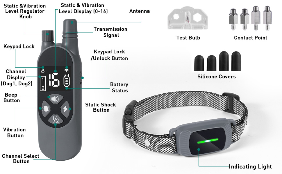 Rechargeable Dog Training Collar with Remote‑3 Safe Training Modes