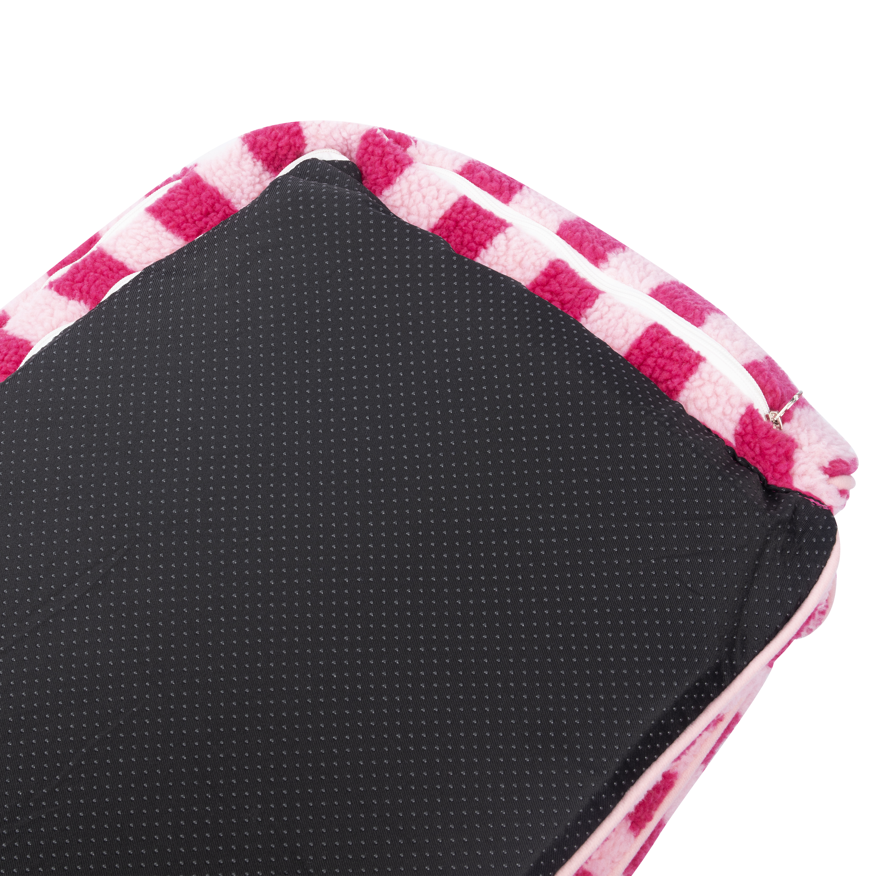 Trendy Striped Faux Lambswool Double Layer Dog & Cat Sofa Bed 