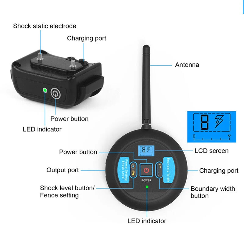Electric Dog Fence - Fully Wireless Fence - Invisible Waterproof Pet Containment System