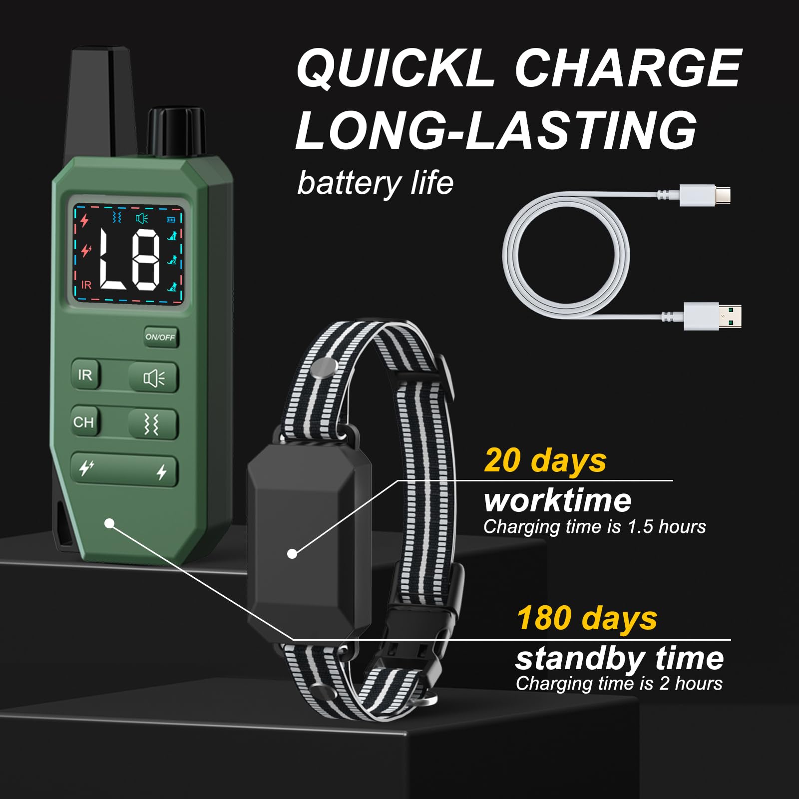 Remote Control Dog Training Collar, Anti-Barking Device