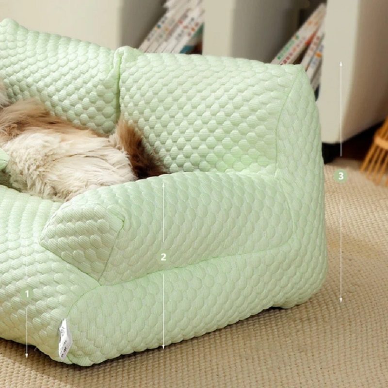 Waterproof Cooling Dog Sofa Bed, Dog Cooling Bed with Removable Cover, Anti-slip Pet Sofa Bed