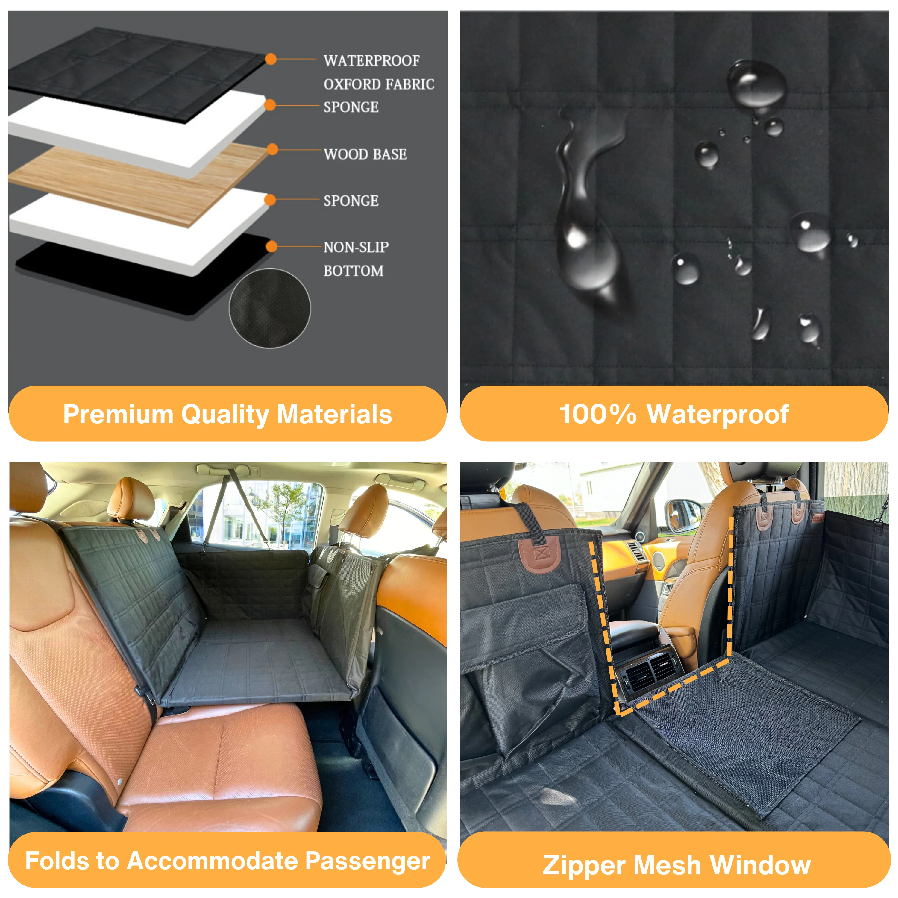 Backseat Extender for Dogs - Black with Door Covers