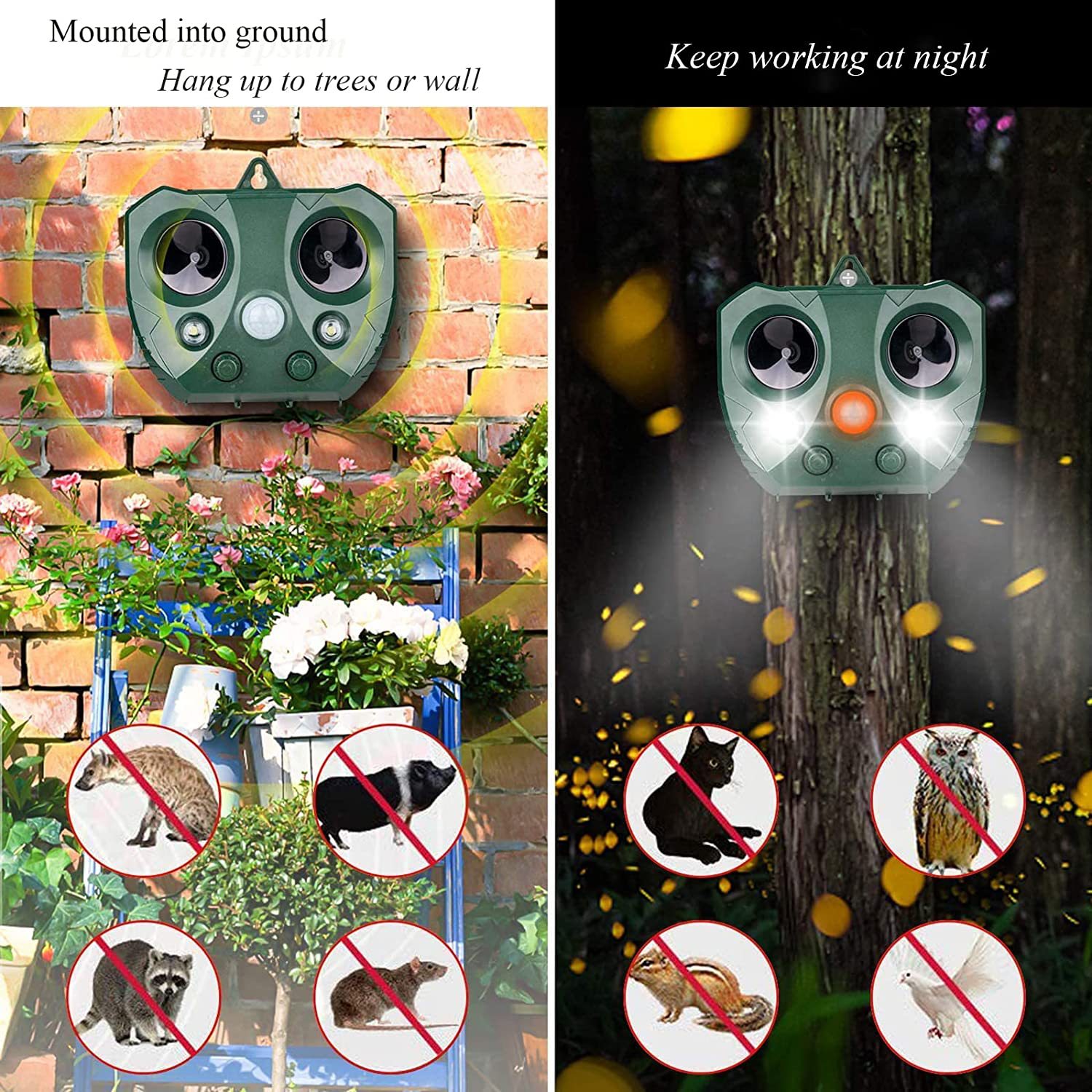 Ultrasonic Bird and Pest Repeller Solar Powered - Long Range