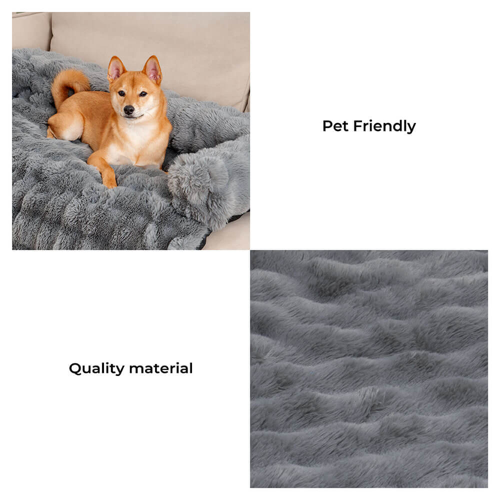 Fuzzy Calming Dog Bed Sofa Protector Pet Mat