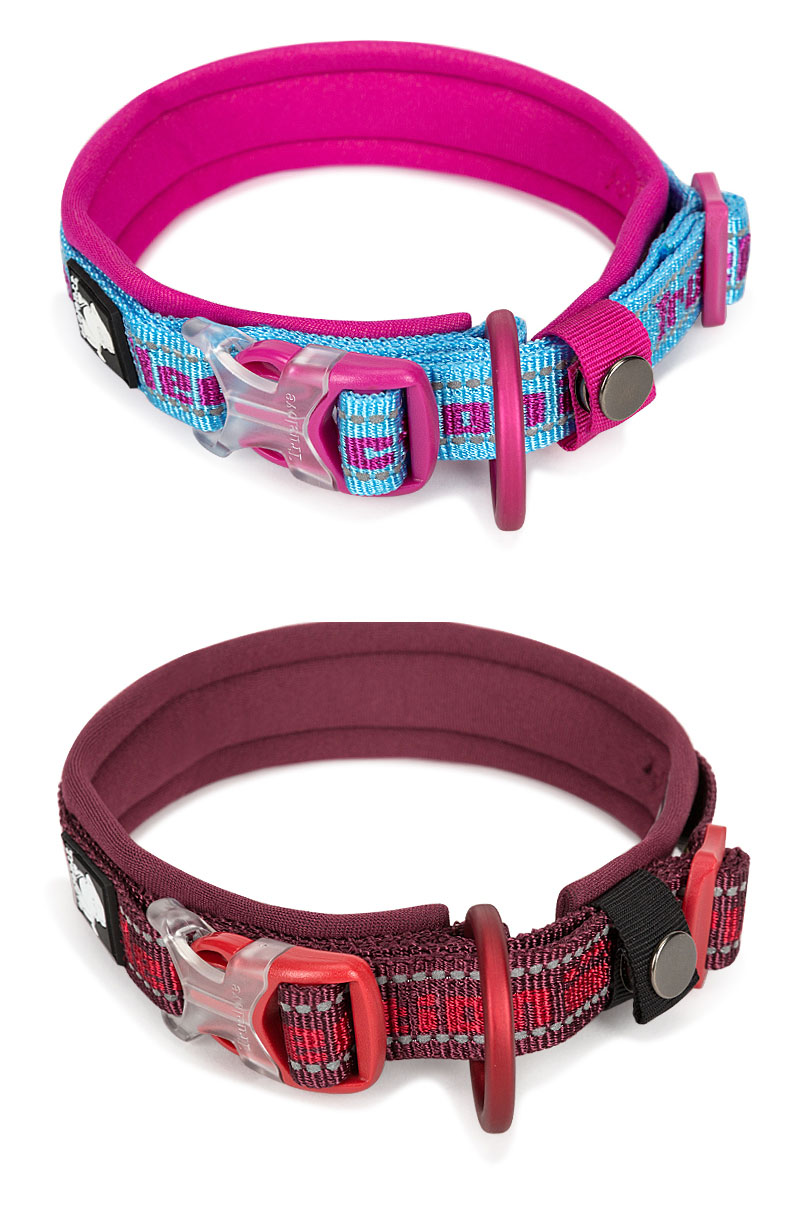 Truelove embroider neoprene pet dog collar nylon adjustable dog collars for big small dogs running reflective chihuahua bitpulls (9)
