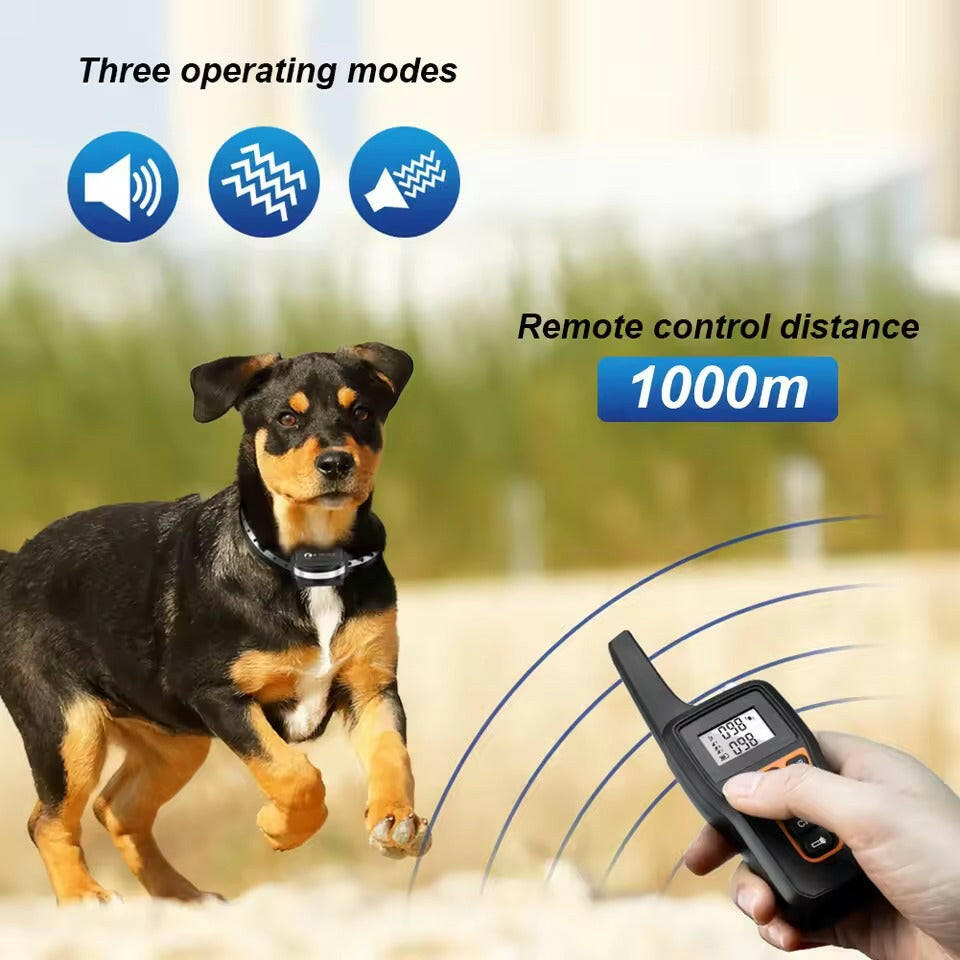 Rechargeable 1000m Waterproof Dog Training Collar