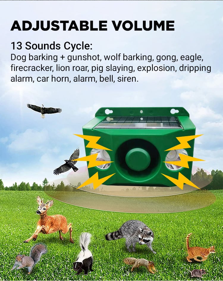 Beast Repellent Solar Warning Lights with Loud Volume
