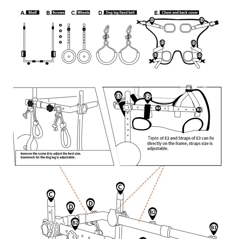 Rehab OS cHind Leg Mobility Assistance for Small and Middle dogs