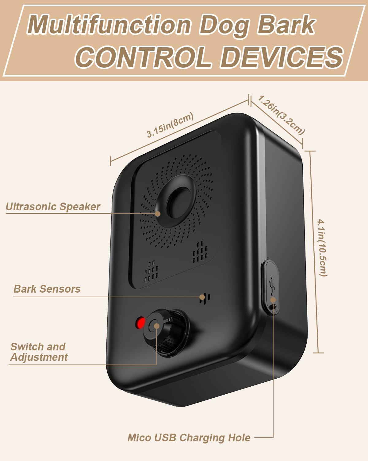 Anti Barking Devices, Auto Dog Bark Control Devices with 3 Modes
