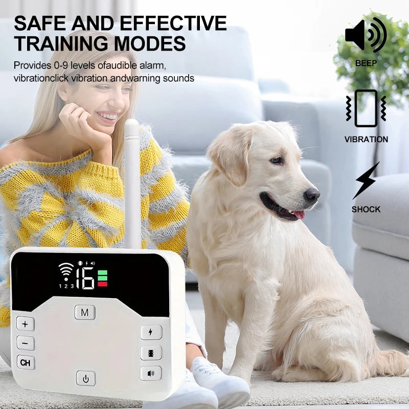 Wireless Dog Containment System，2-In-1 Wireless Dog Collar - Safety and Training For Your Dog